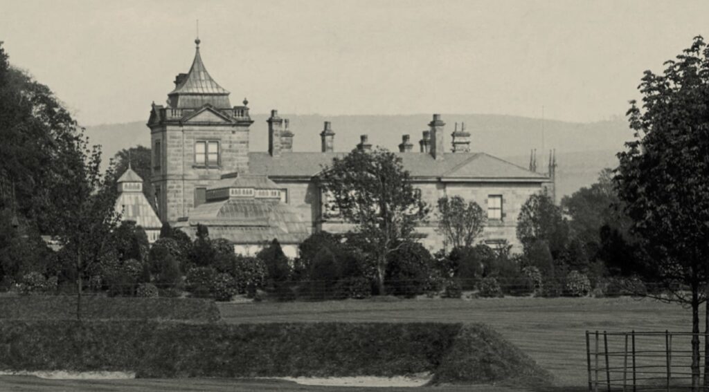 Ryelands House with its Glass House in the 1930s
